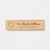 Sauberes Birkenholz, Zahnklinik Türschild (Vorderseite )