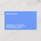 SAUBERES Blau ELEGANTER PROFESSIONELLER KLASSIKER Visitenkarte (Rückseite)