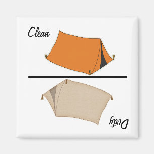 Sauberes Camping Magnet