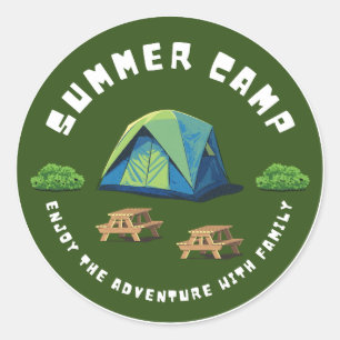 Sauberes Camping / Outdoor   Mehr campen, weniger  Runder Aufkleber