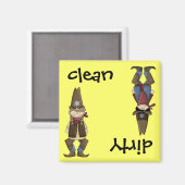 Sauberes Cowgirl oder Dirty Cowboy Geschirrspülmas Magnet (Vorderseite/Rückseite)