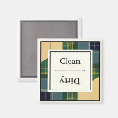 Sauberes Dirty Gordon Kleid Tartan Geschirrspülmas Magnet (Vorderseite/Rückseite)
