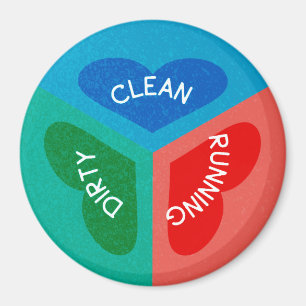 Sauberes, dreckiges und reversibles Geschirrspüler Magnet