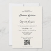 Sauberes, einfaches Beige Budget Hochzeit Einladung (Vorderseite)