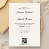 Sauberes, einfaches Beige Budget Hochzeit Einladung