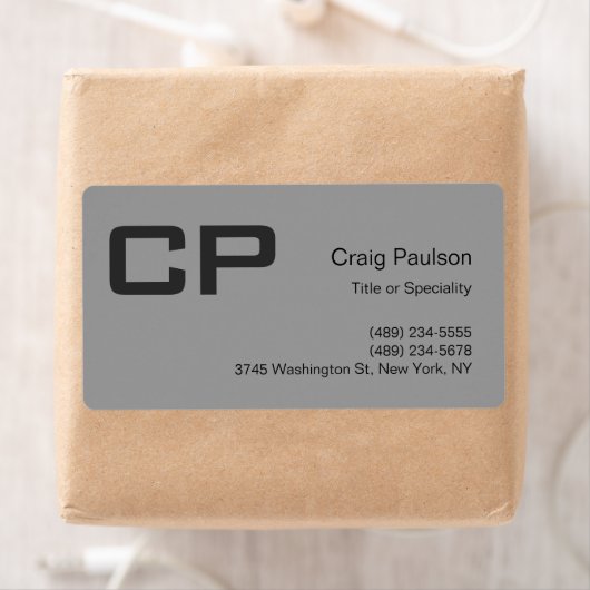 Sauberes, einfaches Grau Monogramm Modernes Geschä (Insitu)