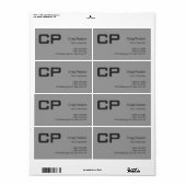 Sauberes, einfaches Grau Monogramm Modernes Geschä (Vorne)