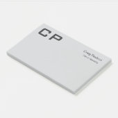 Sauberes, einfaches Grau Monogramm Modernes Geschä Post-it Klebezettel (angewinkelt)