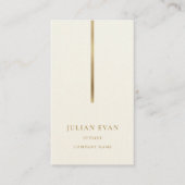 Sauberes einfaches Minimalistisches Gold Elfenbein Visitenkarte (Vorderseite)
