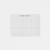 Sauberes einfaches Schwarz Grau Moderne Gitterlini Post-it Klebezettel (Vorderseite)