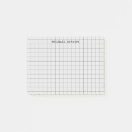 Sauberes einfaches Schwarz Grau Moderne Gitterlini Post-it Klebezettel