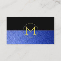Sauberes, elegantes Monogramm blaues Imitat Leder 