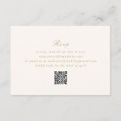 Sauberes Elfenbein und Gold QR Code Elegante Hochz RSVP Karte (Vorderseite)