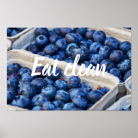 Sauberes Essen // Blueberries-Foto Poster (Vorne)