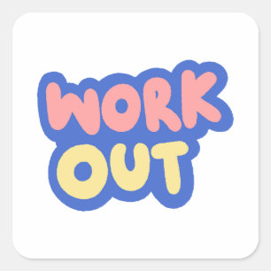 Sauberes Fitness-Sticker / Fitness-Sticker   keine Quadratischer Aufkleber