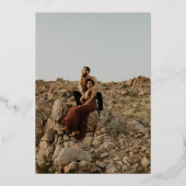 Sauberes Foto Moderne Hochzeit Folieneinladung (Rückseite)