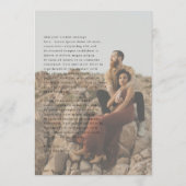 Sauberes Foto Moderne Hochzeit Menükarte (Rückseite)