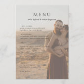 Sauberes Foto Moderne Hochzeit Menükarte (Vorderseite)