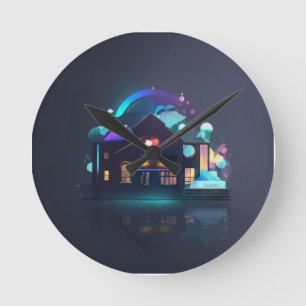 Sauberes Geschäftslogo – minimalistisches Logodesi Runde Wanduhr