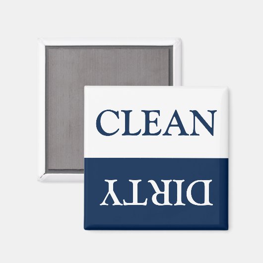 Sauberes Geschirrspüler, blau weiß Magnet (Vorderseite/Rückseite)