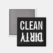 Sauberes Geschirrspüler Küchenmagnet Magnet (Vorderseite/Rückseite)