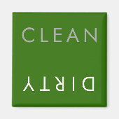 Sauberes Geschirrspüler Magnet auf Grün (Vorne)