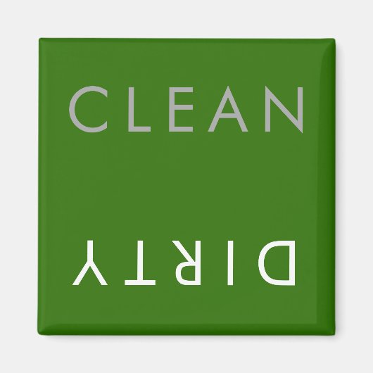 Sauberes Geschirrspüler Magnet auf Grün (Vorne)