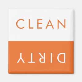 Sauberes Geschirrspüler Magnet in Orange & White