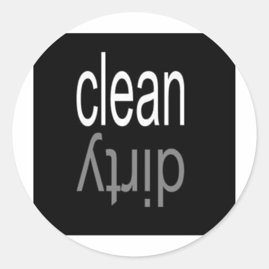 Sauberes Geschirrspüler-Magnet Runder Aufkleber (Vorderseite)