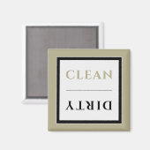 Sauberes Geschirrspüler-Magnet | Seite Schwarz/Wei Magnet (Vorderseite/Rückseite)