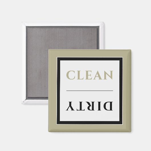 Sauberes Geschirrspüler-Magnet | Seite Schwarz/Wei Magnet (Vorderseite/Rückseite)