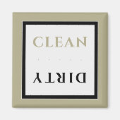 Sauberes Geschirrspüler-Magnet | Seite Schwarz/Wei Magnet (Vorne)