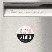 Sauberes Geschirrspüler Rosa Schwarzer Marmor Rund Magnet (In Situ (Geschirrspüler))