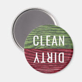 Sauberes Geschirrspüler Rot Grün Rustikales Holz Magnet (Vorderseite/Rückseite)