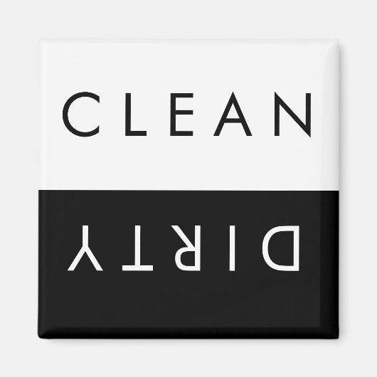 Sauberes Geschirrspülmagazin in Schwarz/Weiß Magnet (Vorne)