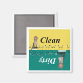 Sauberes Geschirrspülmagazin Magnet (Vorderseite/Rückseite)