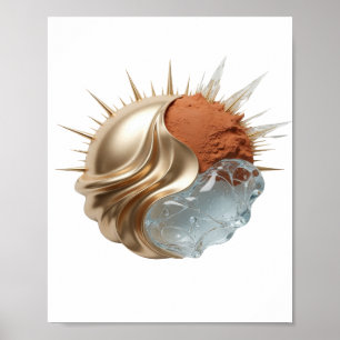 Sauberes Gold GOLDEN BEAUTY Kühnes Design Poster