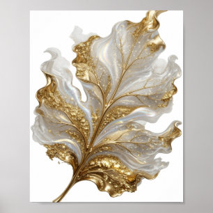 Sauberes Gold GOLDEN LEAF Künstlerisches Motiv Poster