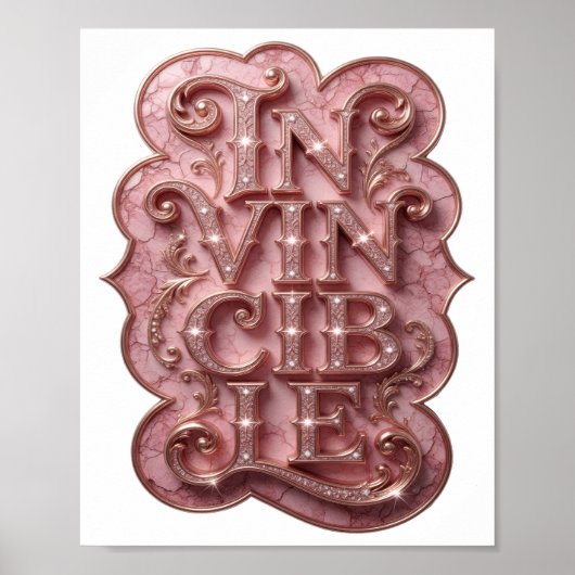 Sauberes Gold IN VINCIBLE Fettes Design Poster (Vorne)
