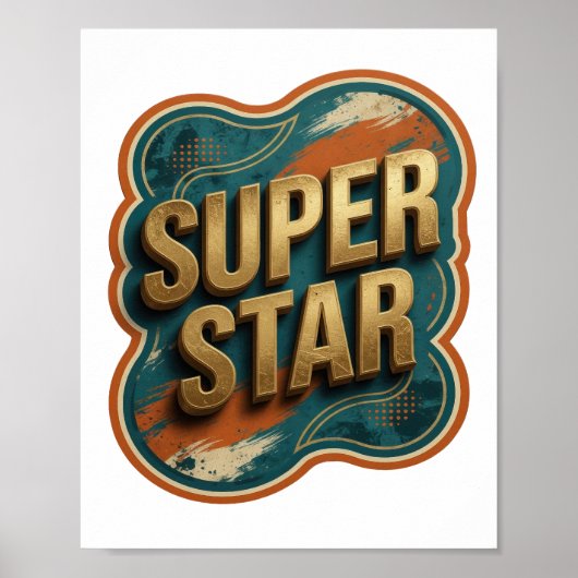 Sauberes Gold SUPER STAR Design Poster (Vorne)