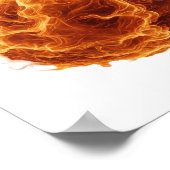 Sauberes Grau FIRE BALL Design Poster (Ecke)