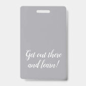 Sauberes graues Homeschool Student ID Abzeichen Ausweis (Rückseite)