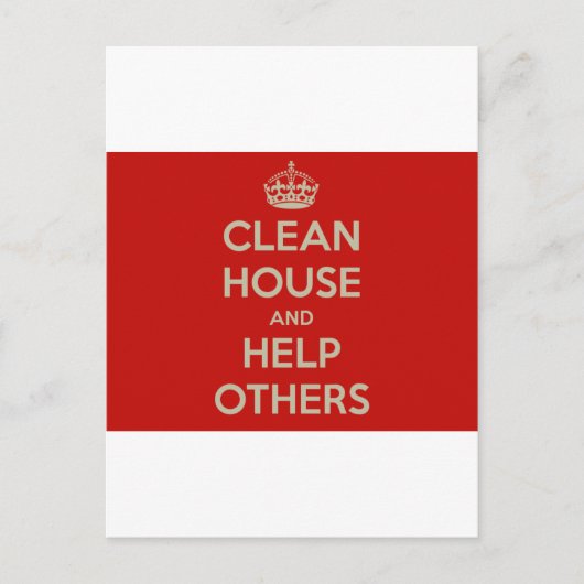 Sauberes Haus und Hilfe für andere Postkarte (Vorderseite)