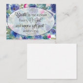 Sauberes Herz blau und rosa Blumen Mitteilungskarte (Vorne/Hinten)