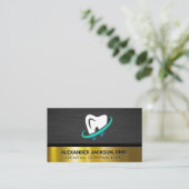 Sauberes Logo | Gold Dark Metallic Visitenkarte (Stehend Vorderseite)