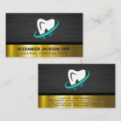 Sauberes Logo | Gold Dark Metallic Visitenkarte (Vorne/Hinten)