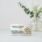 Sauberes Logo im Haus | Organisierter Wohnraum Visitenkarte (Stehend Vorderseite)