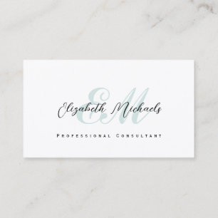 Sauberes minimalistisches elegantes Aqua Black Visitenkarte