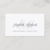 Sauberes minimalistisches schwarzes Grau Visitenkarte (Rückseite)