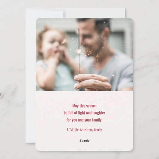 Sauberes Minimalistisches Script Foto Weihnachten (Rückseite)